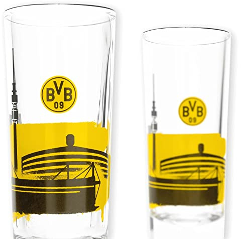 Dortmund Borussia Schnapsglas - Skyline - 2er-Set Glas BVB 09