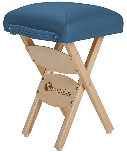 EarthLite Klapphocker aus Holz, Hartholz, Ahorn, FCKW-frei, Massageliege, medizinischer Wellness-Salonstuhl, Mystic Blue, 48,3 cm