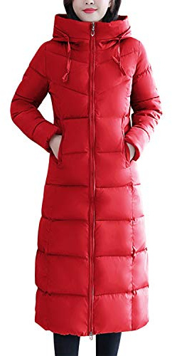 Dam vindtät huva lång dunjacka vinter quiltad puff ytterkläder parkas rock