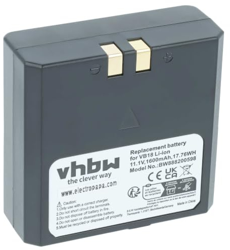 vhbw Replacement Battery compatible with Flashpoint VB-18, Zoom Li-on Flash, Zoom Li-on R2 TTL Camera Flash Unit (1600 mAh, 11.1 V, Li-ion)