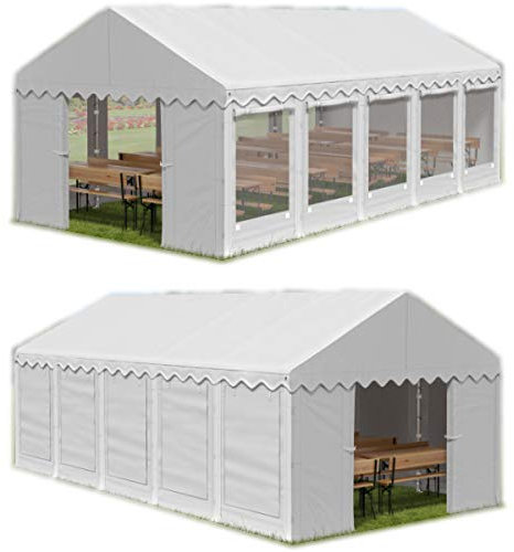 Das Company Partyzelt 5x10m Lagerzelt Universalzelt Pavillon mit Moskitonetz weiß Zelt 240g/m² PE Plane wasserdicht hochwertig Gartenzelt Summer IPEM - Faltpavillon - Gartenpavillon - Pavillon
