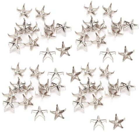 200 Pièces Rivets Métalliques Auto-Adhésifs, Clous Star Claw, Argent, pour Artisanat DIY, Scrapbooking, Décoration