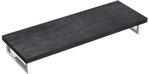 doporro Mensola Sospesa per Lavabo da Appoggio 50x140 cm in Legno Effetto Cemento Grigio, Consolle da Parete per Bagno con Staffe, Mobile da Bagno Design Industriale Platte03