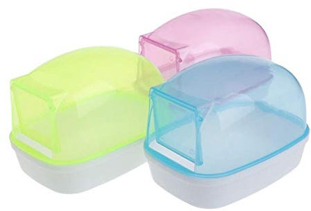 1pc Hamster Bathroom House Bath Sand Sauna Room Plastic Toilet Bathtub Small Animals Rabbit Chinchilla Cage Supplies,Random Colour