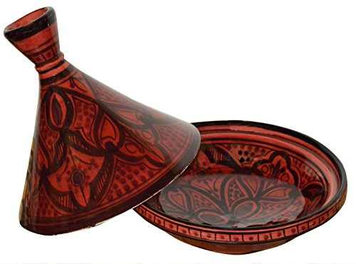Moroccan Handmade Serving Tagine Exquisite Ceramic Vivid colors Original 6.5 Inches in Diameter