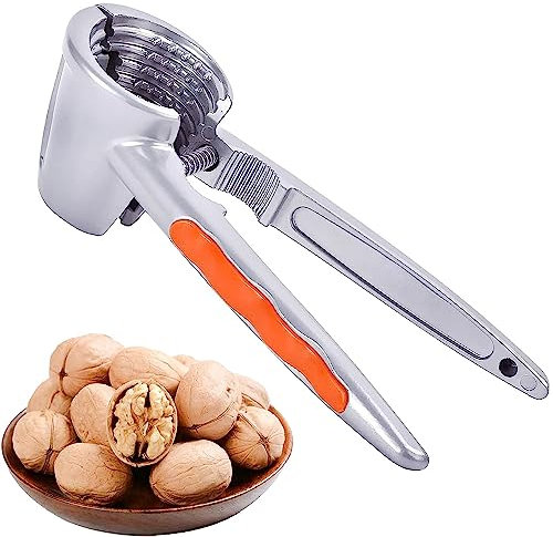 Cascanueces marisco Cascanueces acero inoxidable, Abridor de tuercas de nogal, para nueces, avellana, Nussknacker Nussprofi, Alicate para nuez con mango de silicona antideslizante, Pinza peladora