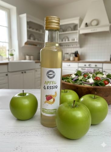 Odenwälder Lebensmittel Fruchtessig Apfel, Premium Apfelessig aus echten Äpfeln, Ideal für Salate, Fisch & Dressings – Made in Germany – 300ml