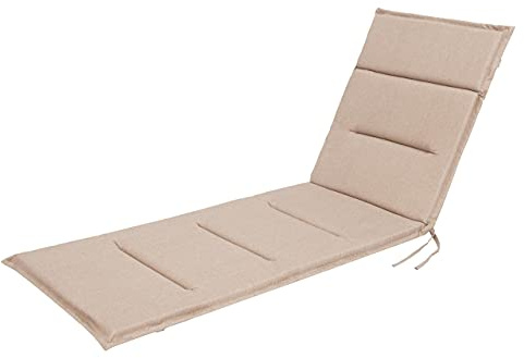 PillowPrim Sitzkissen für Sonnenliege - Stuhlkissen - Für Gartenliege, Terrassen und Balkonliebhaber - Komfort im Freien - Beige, 185x56x4 cm