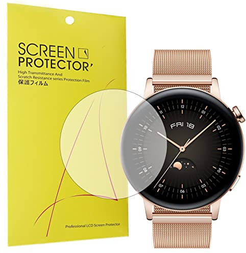 Giaogor Schutzfolie für Huawei Watch GT 3 42mm/ Huawei Watch GT 3 46mm Smartwatch, HD klar Flexible TPU Folie [Blasenfreie] [Kompatibel mit Hülle] [Premium-Qualität]Displayschutzfolie [6 Pack] (42mm)