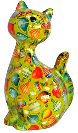 Spardose Katze Caramel grün Ballon Pomme Pidou Sparbüchse Sparschwein Geldgeschenk Geschenk
