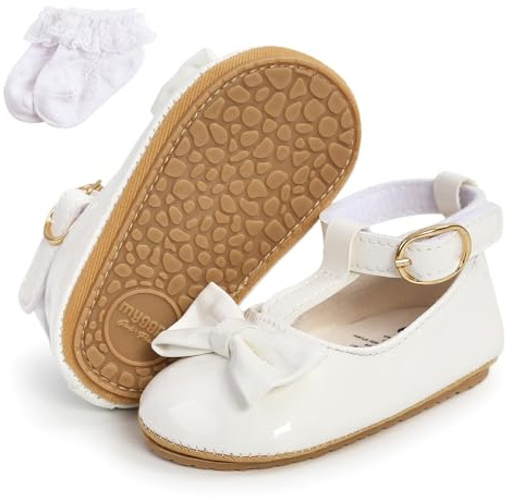Baby Girl Mary Jane Shoes Toddler First Walking Shoe Infant Princess Prewalkers for 12-18 Months