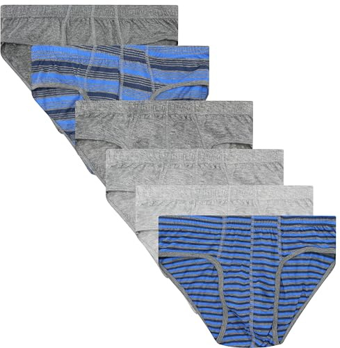 Sock Stack Mens Striped Slip Briefs Cotton Stretch Underwear Pants Comfort Fit Brief Trunk For Men, 6 Pairs
