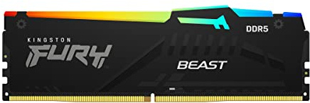 Kingston FURY Beast Negro RGB 8GB 4800MT/s DDR5 CL38 DIMM Memoria gamer para Ordenadores de sobremesa Módulo único - KF548C38BBA-8