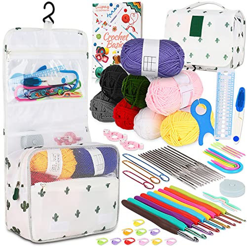 Coopay Crochet Set, Crochet Kits for Beginners Adults With Wool and Pattern, Knitting Starter Kit for Adults Kids, Starter Crochet Kit, Best Crochet Kits for Beginners Kids, Knitting Set