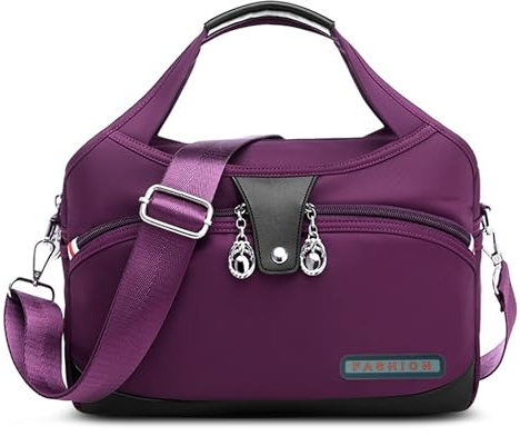 DORRISO Donna Borsa Tracolla Moda Mano Borsetta Nuova Messenger Bag per Lavoro Quotidiano Casual Viaggio Impermeabile Donna Borsa Tracolla Viola