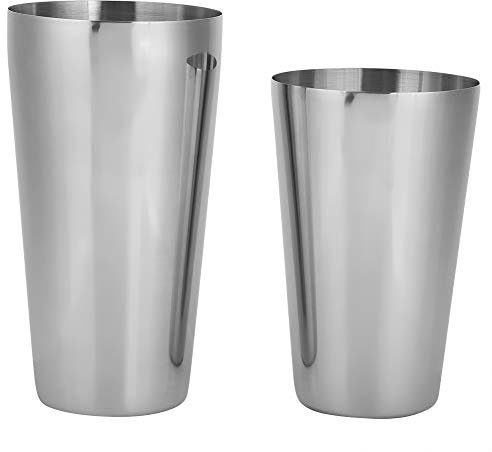 Alvinlite Set di Shaker per Cocktail 2 Pezzi Set di Shaker per Cocktail in Acciaio Inossidabile 18 Once e 28 Once Martini Shaker Drink Shaker Cup per Barman e Uso Domestico(d'Argento)
