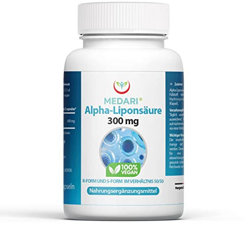 (RS)-Liponsäure- Alpha-Liponsäure 90 Kapseln in höchster Qualität für Ihre Gesundheit-Alpha-lipoic acid, ALA - für 3 Monate ohne Zusätze Hohe Bioverfügbarkeit Vegan