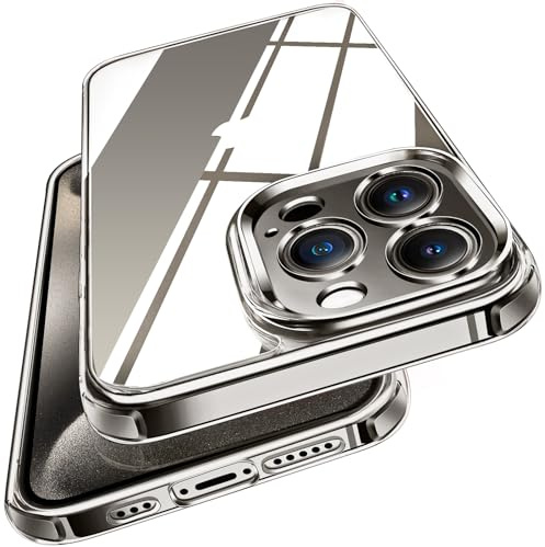 iVoler Anti Ingiallimento Chiaro Cover Compatibile con iPhone 15 Pro Max 6.7 Pollici, [Protezione Fotocamera] Trasparente Sottile Antiurto Custodia Case con Paraurti Assorbimento degli urti