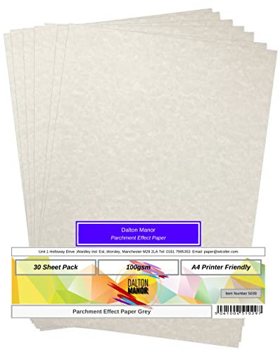 Dalton Manor Pergamentpapier, A4, 100 g/m², Grau, 30 Stück