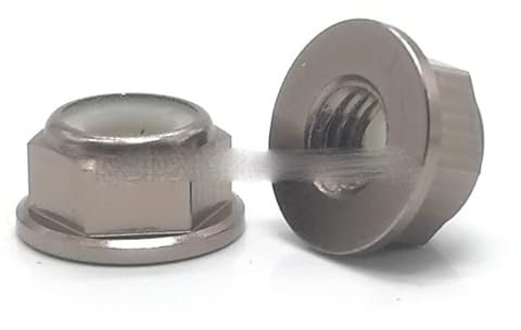 2-10 dadi in alluminio con flangia colorata M2 M3 M4 M5 M6 M8 Dado esagonale in nylon Dado di bloccaggio Dado autobloccante per parti modello RC-M3 10 pezzi, Ti Grigio