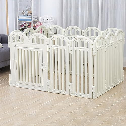 XIAOZHUANGXIONG Kaninchen Freilaufgehege for Drinnen, DIY Kleintierkäfig for Kaninchen, Meerschweinchen, Welpe, Haustier Produkte Tragbarer PE-Material Yard Zaun (Color : White, Size : X-Large)