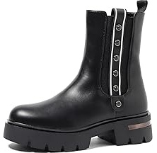 QUEEN HELENA Stivaletti Chelsea con Tacco Basso Donna X29-91 (Nero, Sistema Taglie Calzature EU, Adulto, Donna, Numero, Media, 36)
