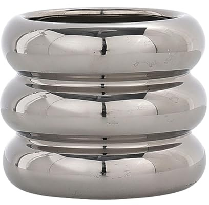 ESTINTENG Nordischen Stil Licht Luxus Süßigkeiten Glasiert Bunte Keramik Topf mit Fleischig Grün Pflanzen Indoor Donut Blumentopf Silber Glasierte Donuts-Trompete