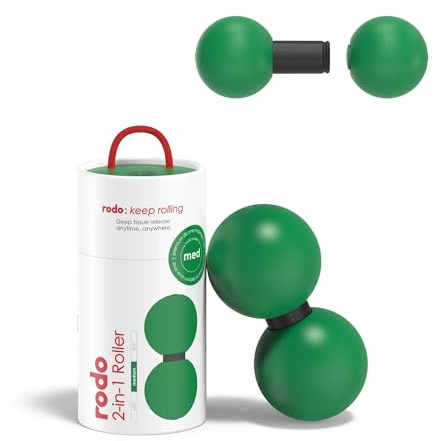 Rodo 2-in-1 Medium Peanut & Lacrosse Ball Roller | Deep Tissue Massage Tool for Fascia, Plantar Fasciitis, Hips & Back | Mobility & Recovery Roller | Compact, Travel-Friendly, Pilates & Therapy Ready