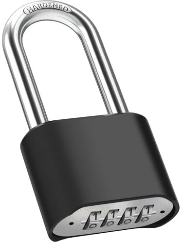 Diyife Schwer Zahlenschloss mit Langem Schäkel [8MM Dicker], Wetterfestes 4-Stelliges Kombinationsschloss Draußen Sicherheitsschloss Wasserdicht und Diebstahlsicher für Hof, Zaun, Garagen, Gartenzaun