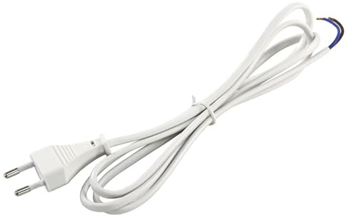 Netzkabel Stromkabel 2m, Weiß - Eurostecker Euro-Netzkabel Kleingerätekabel Haushaltsgeräte Lampenkabel - für Lampen, Leuchten - 2x 0,75mm²