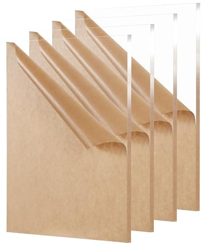 KAITELA Clear Cast Acrylic Sheet 12 x 16 x 1/4 Thick (6mm), Pack of 4