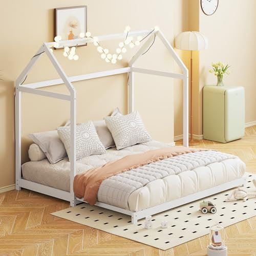 Skcess Ausziehbares Kinderbett, Schlafsofa 90/180 X 190 cm, Massivholzbettgestell Mit Lattenrost Einzelbett Gästebett, Weiß