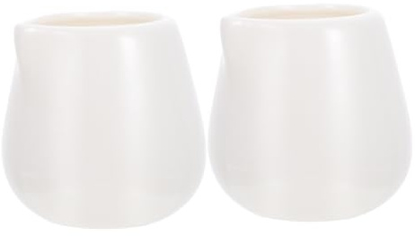 WATIIFUFU 2pezzi Tazze Per Latte in Porcellana Contenitori Per Salse Cucina Domestica Bianche Materiali Sicuri e Resistenti Facile Da Pulire Design Moderno Arredamento