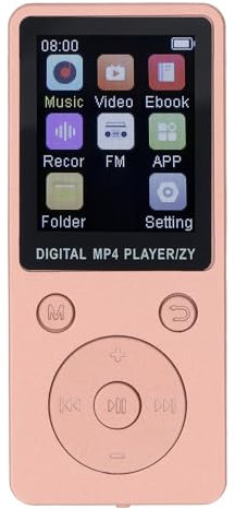 32GB MP3 Player, Portable Bluetooth 5.0 Shuffle Single Loop Music Player, Ultra Thin MP4 Player Built in HD Speaker, 1.8'' Color Screen, Photo Video E Book Voice Recording (Gold)