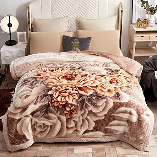 ZHANGYON Luxuriöse, übergroße Gewichtsdecke mit plüschiger Nerzstruktur – Queen-Size – 3 kg
