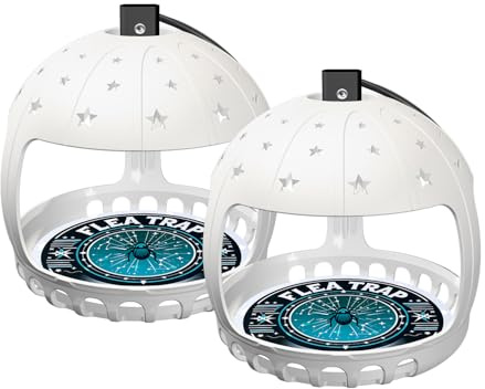 Gachiwar 2 trappole per pulci con 8 dischi appiccicosi, 6 lampadine, 2 fili elettrici, trappola per luce per pulci sicura per interni, sicura per (bianco)