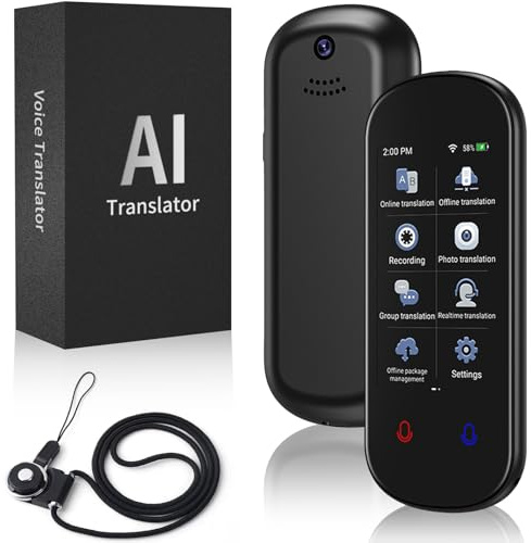 VexNook Language Translator Device – Fast and Accurate Two-Way Instant Translator with Photo Translation, Long Battery Life, and 3.1-Inch HD Touch Screen for Seamless Communication