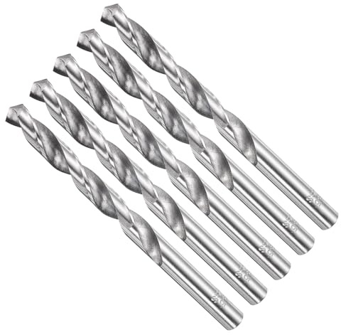 METALLIXITY Punte da trapano (8,5 mm), 5 pezzi, 4241, in acciaio ad alta velocità, gambo dritto, lucidatura a 118°, per legno, plastica, ferro, rame, alluminio, bassa durezza morbida, metallo