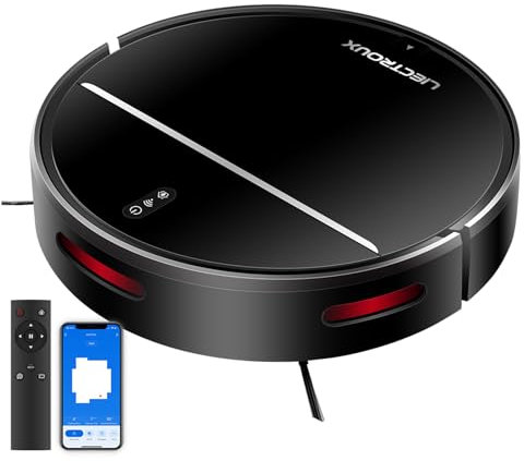 YIWEOG Robot aspirador y fregona con navegación por mapa Limpiador automático de suelos Tanque de agua a presión constante con carga automática Sensor infrarrojo colisión No daña suelos de