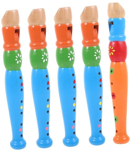 UPKOCH Holz Klarinetten 5 Stück 6-Loch Blockflöten Musikinstrument Für Kinder Anfänger Übungsinstrument Für Musikunterricht
