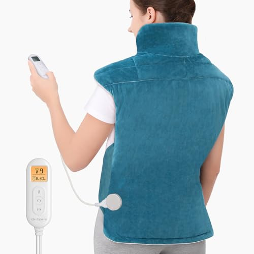Comfytemp Heizkissen Rücken mit 9 Wärmestufen Schulter Nacken Wärmegürtel | 1,1 kg gewichtetes Rückenwärmer 0,5-9h Abschaltautomatik Nackenwärmer Wärmekissen Geschenke für Mütter, Frauen, Mama, Papa