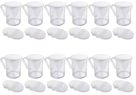 12pcs Fine Mesh Spice Duster and Handle Permeation Powder Drainage Shaker Sugar Dispenser Sugar Sprinkler for Baking and Cooking