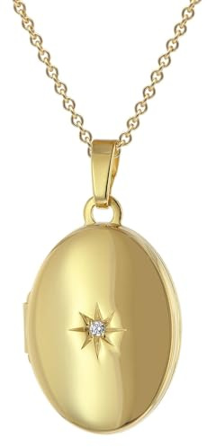 trendor Medaillon Gold 333/8K Mit Vergoldeter Silberkette 28962-45