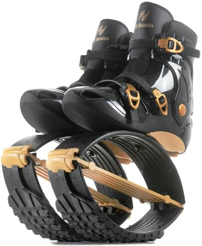FIT BOOTS - Chaussures rebondissantes de Nouvelle Génération, Chaussures de Saut Originales de la Communauté Internationale d’Entraînement FitBoots Qui Révolutionnent Votre Fitness,(Doré-M-70/80kg)
