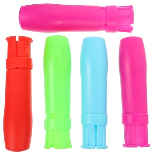 Ipetboom 5 Stück Kreidehalter aus Kunststoff Staubfrei Wiederverwendbar Schützt Hände und Kleidung Kompatibel mit Wasserlöslicher Tafelkreide für Schule Büro Kindergarten Zufällige Farbe