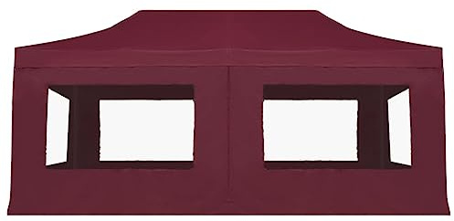 Generico Gazebo Professionale Pieghevole Alluminio con Pareti 6x3m Vino,Prato e Giardino,Vita all'aperto,Strutture da Esterno,Baldacchini e gazebo-45509