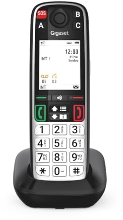 Gigaset Easy 520 Seniorentelefon mit SOS-Notruf, Direktwahltasten, Schwarz | 2,2-Zoll-Display, Freisprechfunktion, sprechende Wahltasten, Made in Germany, [Kompatibel in DE, IT, FR, NL, BE, CHE, AUT]