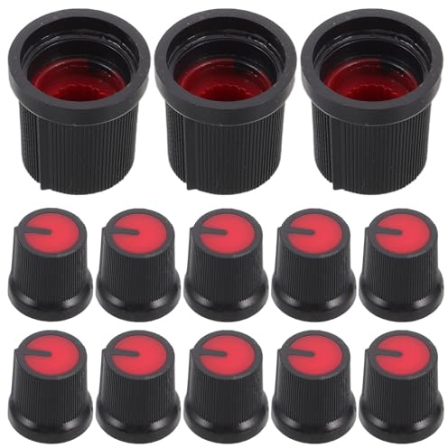 PRETYZOOM 50 Rote Kunststoff Reglerknopfkappen für 6mm Wh148 Potentiometer Verstärker Plumblütenförmig Einfache und Präzise Drehung Passend für E gitarre und Verstärker