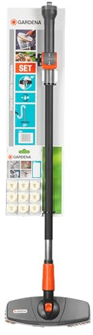 Kit Balai de Lavage de Voitures de Gardena : kit de Nettoyage pour Voitures, avec Brosse de Lavage, Manche à Passage d'eau et shampooing (5580-20)