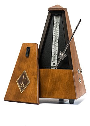 Wittner Metronom Taktell Pyramidenform System Maelzel Serie 810 - Massivholzgehäuse - Mit Glocke - Nussbaum matt - Mechanisch zum Aufziehen - Keine Batterien erforderlich - Made in Germany